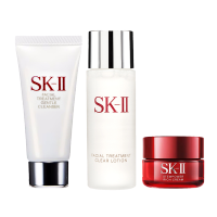 SK-II/SK2 大红瓶面霜15ml+嫩肤清莹露30ml+氨基酸洗面奶温和洁面乳20g 小样面部护肤套装【倪妮同款】