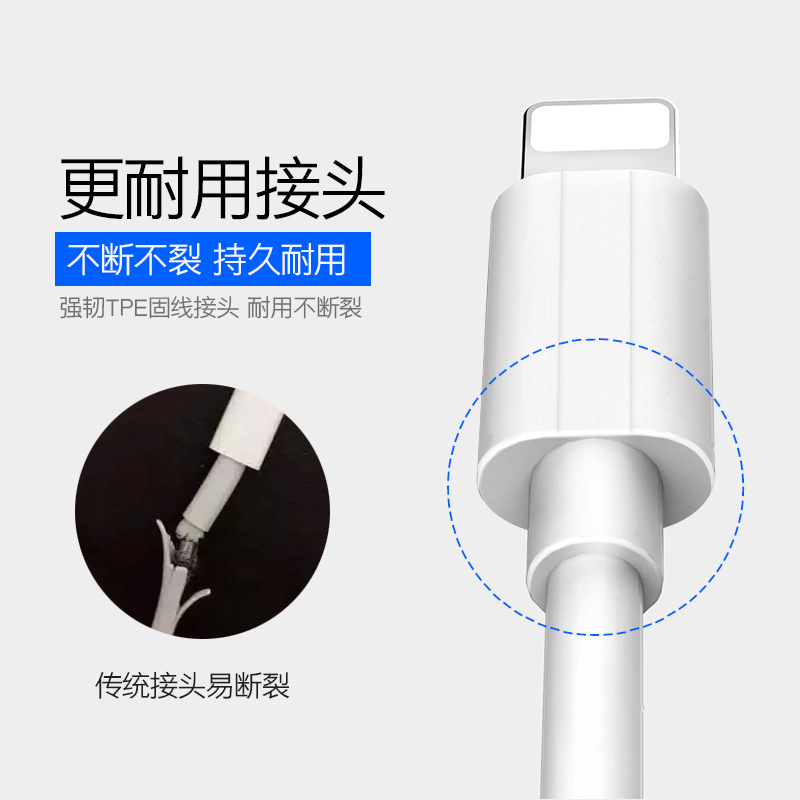 飞毛腿 MicroUSB安卓接口手机数据线/充电线1米白色适用于三星小米魅族安卓数据线快充版适用于小米华为