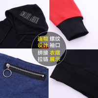 2019春季新款韩版女童卫衣中大童牛仔拼色打底衫长款