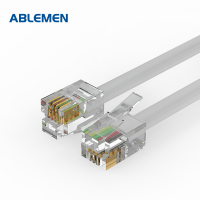 ABLEMEN 座机听筒线 话筒线 弹簧/曲线 4P4C插头-白色 10条装
