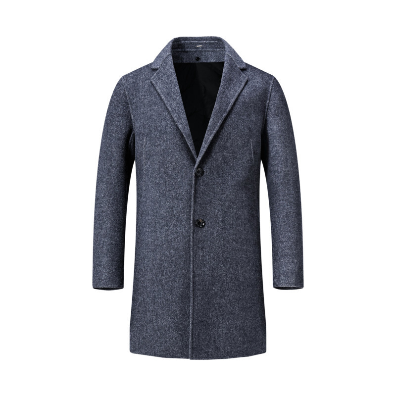 七匹狼毛呢大衣男士冬季混纺双面呢中长装大衣外套可拆卸羽绒内胆男装