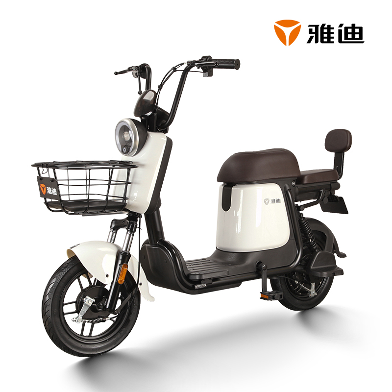 雅迪电动车新款Q1锂电电动车48V电瓶车踏板代步电动自行车新国标可上牌 Q1白色48V14ah