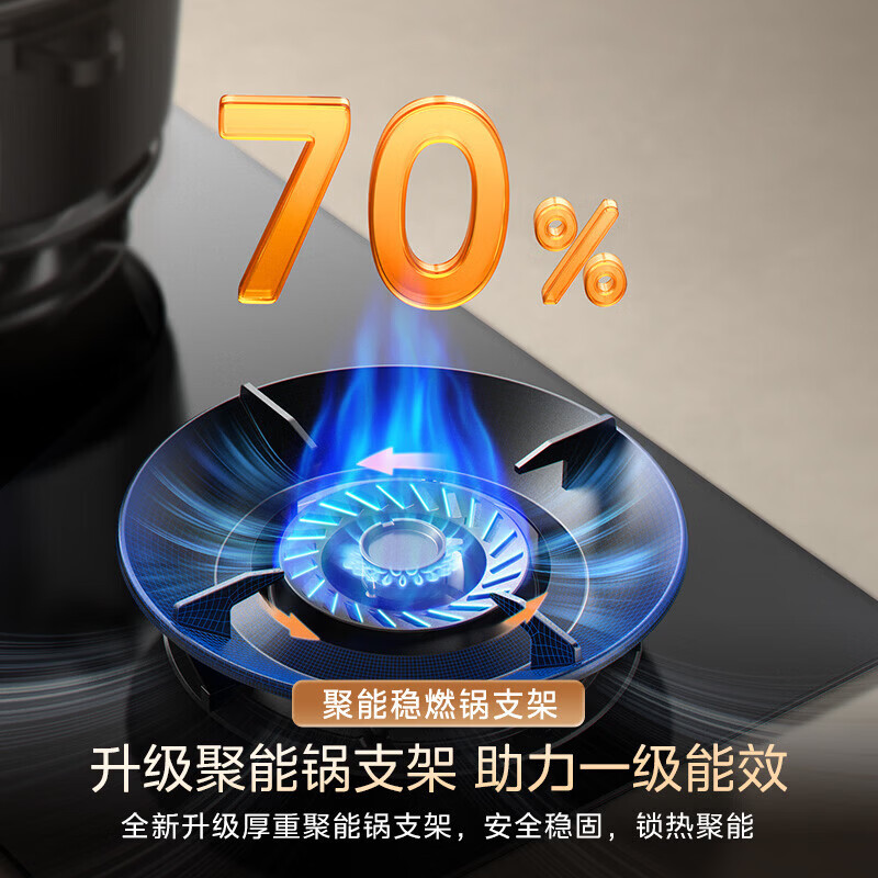 美的(Midea)[天然气]燃气灶 家用5.2kW猛火灶台嵌两用 70%热效率 可调节底盘 JZT-A5高清大图