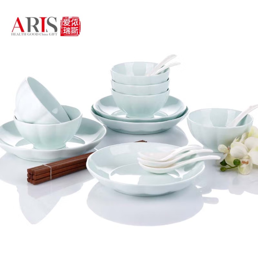 爱依瑞斯金瓜青瓷18头餐具套装AS-D1801H