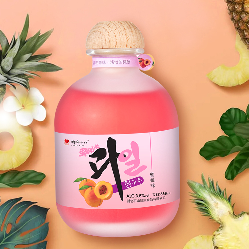 苏宁宜品认证蜜桃果酒低度微醺少女甜水果酒多口味358ml*1瓶