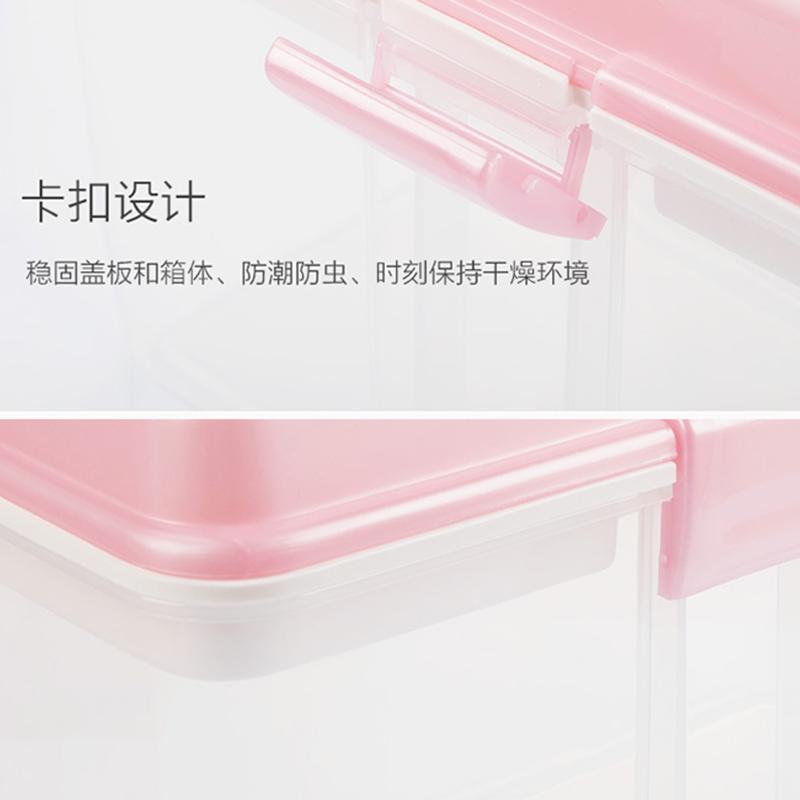 WQMD茶花家用双层小医药箱多用收纳箱颜色随机(2605)