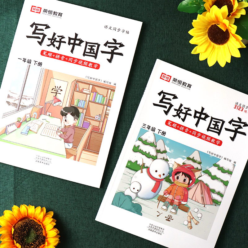 三年级下册字帖+课前预习单 [正版]荣恒写好中国字字帖一二三四五六七八九年级上下册人教版同步练字帖课课练控笔训练字帖小学高清大图