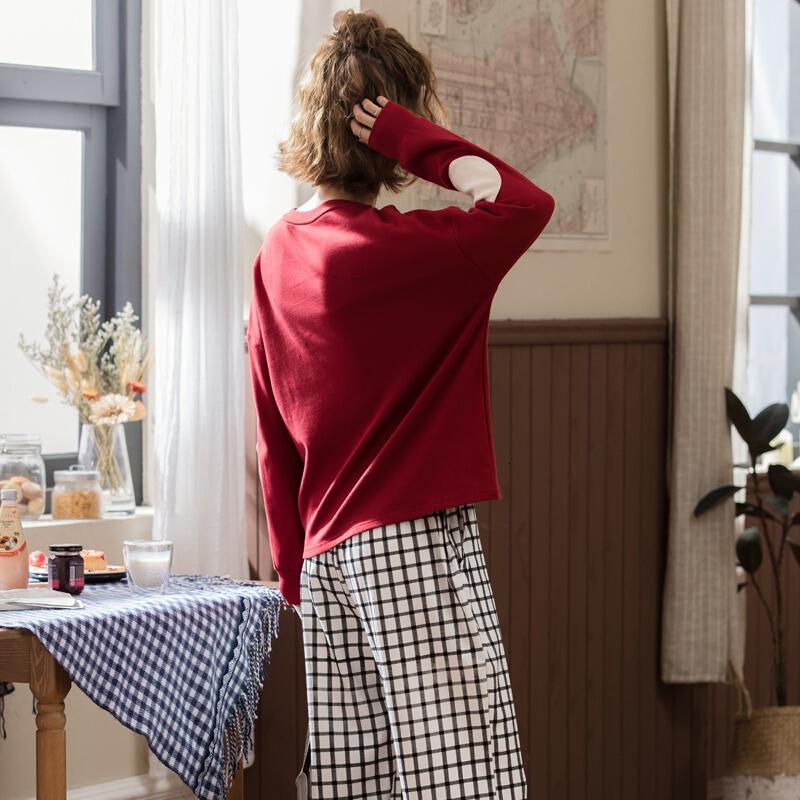 睡衣女秋纯棉长袖韩版宽松可爱居家服休闲可外穿清新甜美家居服套
