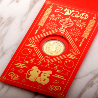 素竹 足金黄金999 金箔福星高照红包 龙凤呈祥 送礼收藏
