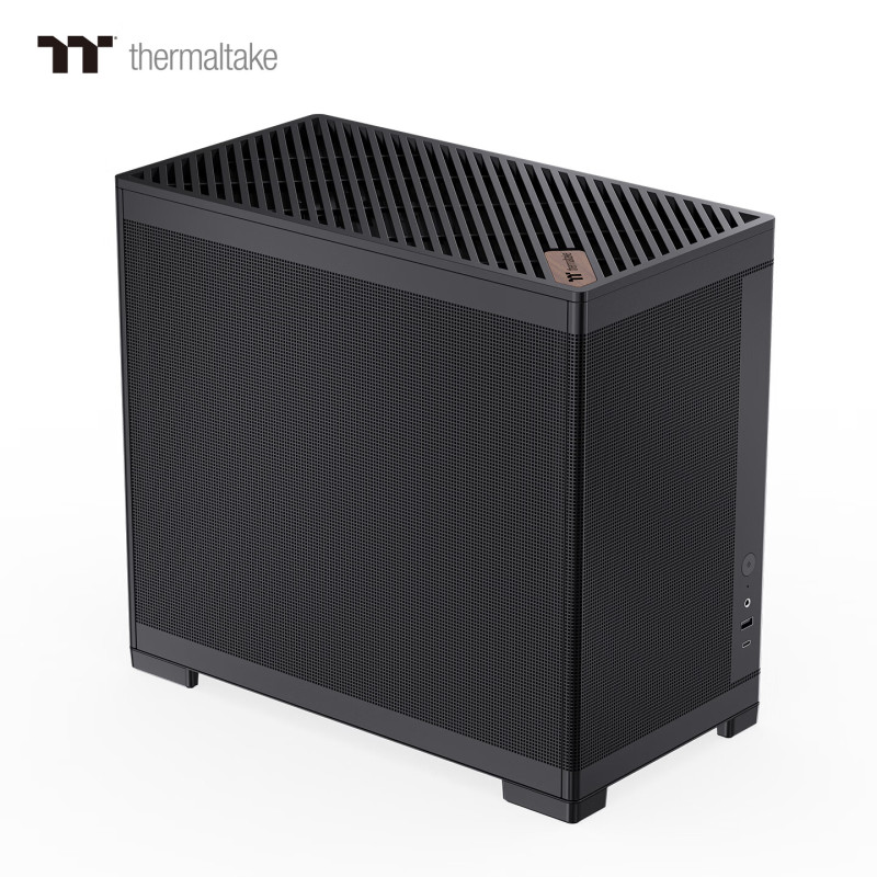 Thermaltake(Tt)TG100 机箱电脑主机 黑色(Type-C接口/桌面迷你/支持240水冷/MATX主板高清大图