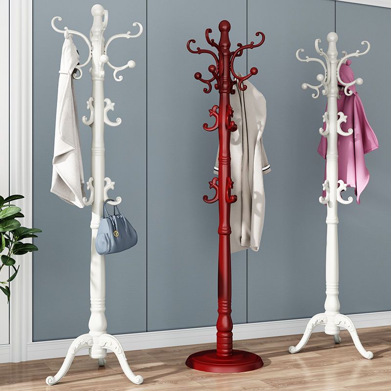 衣架落地室内网红挂衣架单杆立式家用收纳衣服架子欧式实木衣帽架