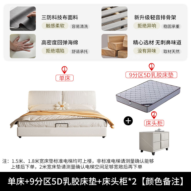 床双人床实木床1.5米现代简约欧式双人床主卧1.8家用经济出租房木床