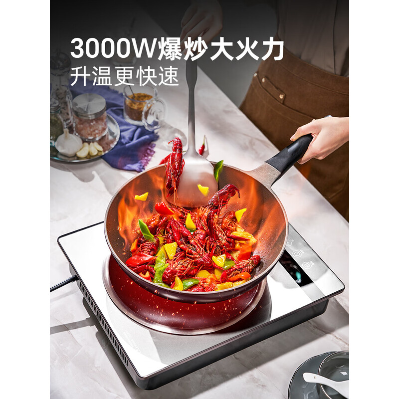 尚朋堂(SUNPENTOWN)凹面单灶电磁炉SC-3001A-BAI台嵌两用3000W白色高清大图
