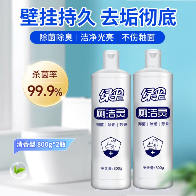 绿伞洁厕灵洁厕剂清香洁厕净洗厕所除臭洁厕液卫生间马桶清洁剂除垢 [强效除垢]清香洁厕灵800g*2瓶图片