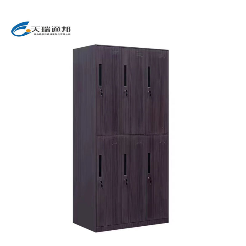 天瑞通邦 钢制套色更衣柜/文件柜 组 六门黑木纹900*500*1850mm/组