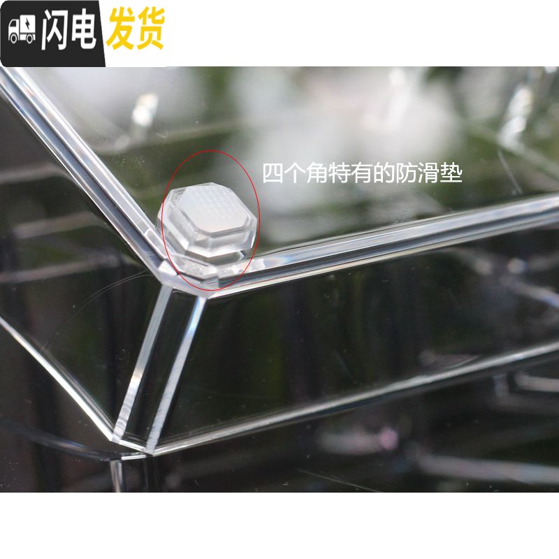 三维工匠透明塑料化妆品收纳盒 首饰盒化妆 收纳 亚克力抽屉式桌面 口红高清大图
