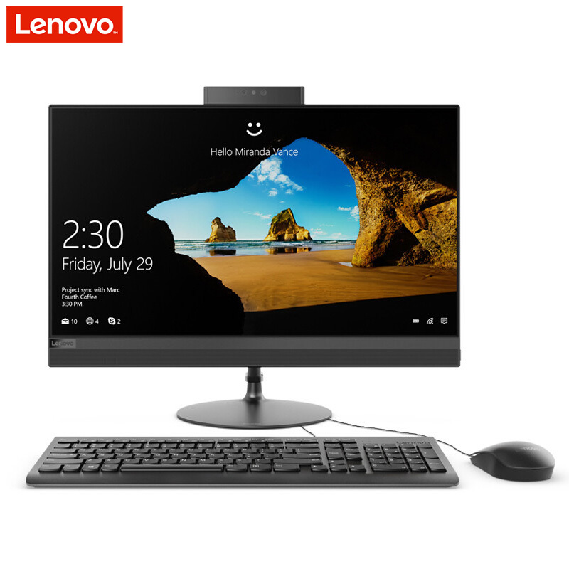 联想(Lenovo)AIO520 23.8英寸一体机电脑(I5-8400T 8G 1T+16G傲腾 2G独显 黑色)
