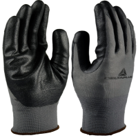 代尔塔201723劳保丁腈涂层针织手套 黑色