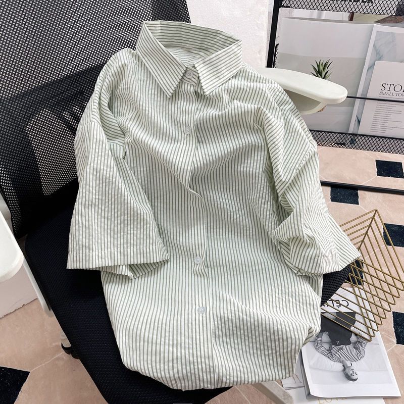 秋壳秋壳可盐可甜港风2022夏季新款短袖衬衫女糖果色叠穿纯色纽扣上衣