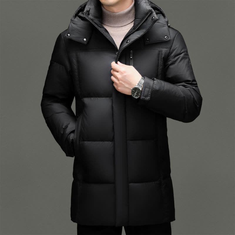 [可拆卸内胆 羽绒新款]秋冬装白鸭绒羽绒服男士极寒保暖爸爸装商务休闲外套夹克男翻领大码新款活里活面羽绒内胆外套男图片