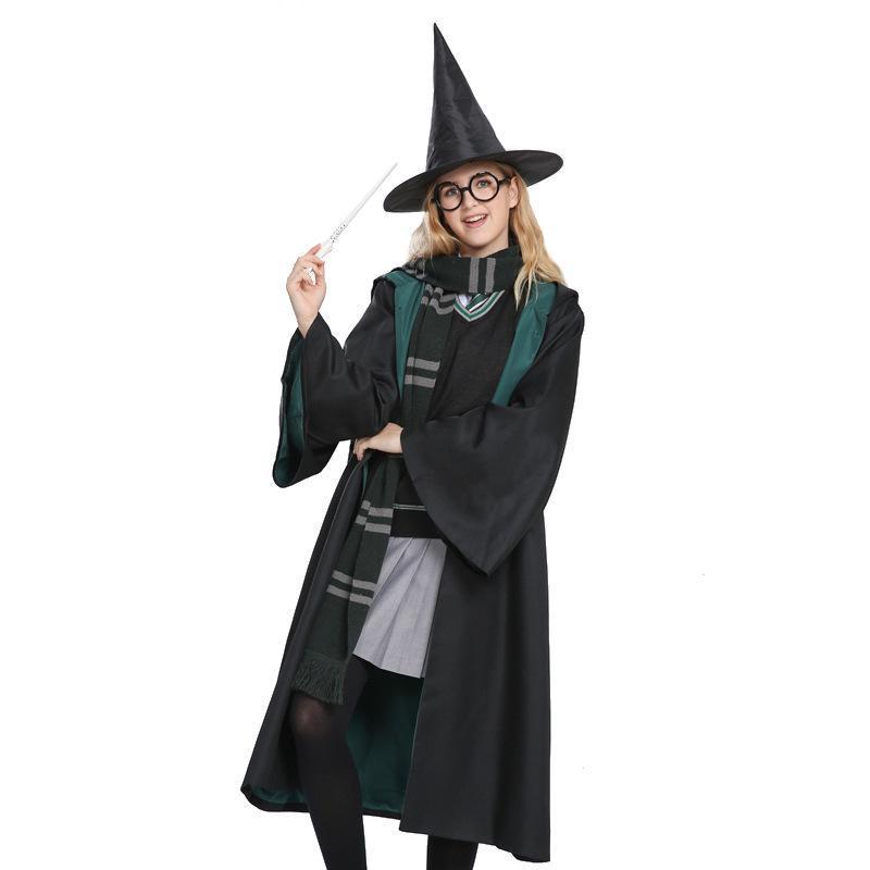 哈利波特魔法袍衣服cos服装全套格兰芬多表演学院服披风斗篷 魔法帽 s