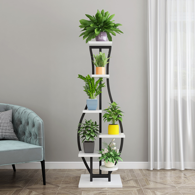 客厅家用花架子多层室内卧室阳台铁艺圆形置物架装饰绿萝吊兰架