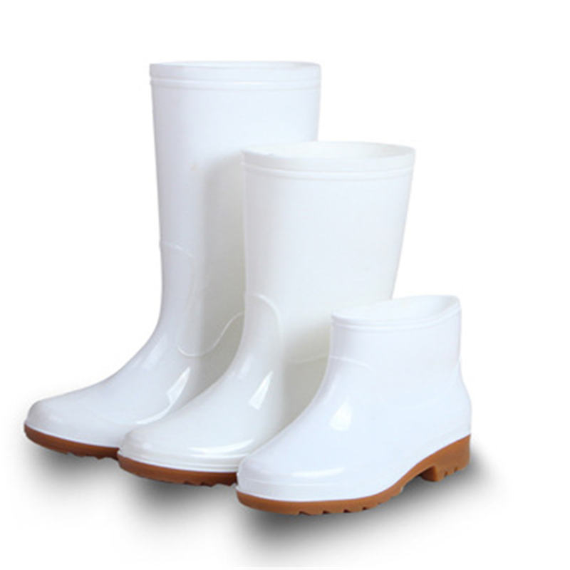 成人雨鞋水鞋耐酸碱食品厂靴子白色