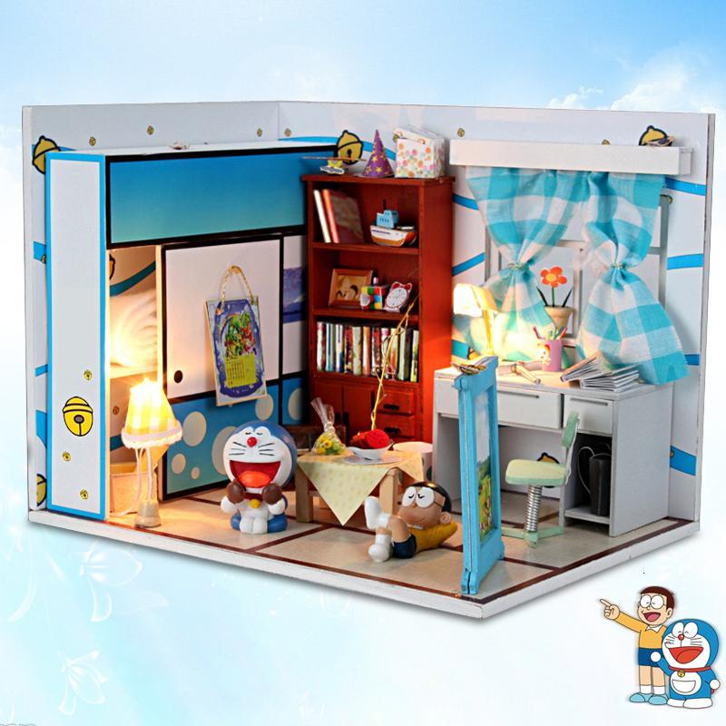 diy小屋梦想哆啦梦手办公仔摆件机器猫玩具动漫周边模型送男女孩闺蜜 创意生日礼物