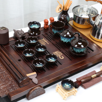 苏氏陶瓷茶具套装 柯木实木茶盘茶壶茶杯上水式自动烧水壶整套 祥龙仿宋汝窑套组