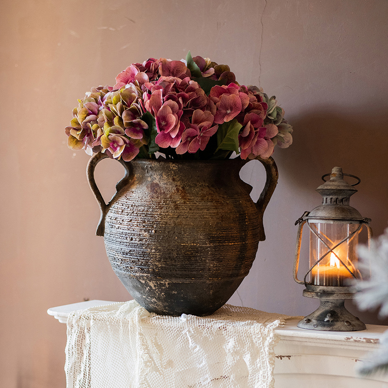 家柏饰(CORATED)做旧艺术古罐子大花盆花瓶装饰摆件庭院花园橱窗陈列拍摄道具 重旧古罐(B)高清大图