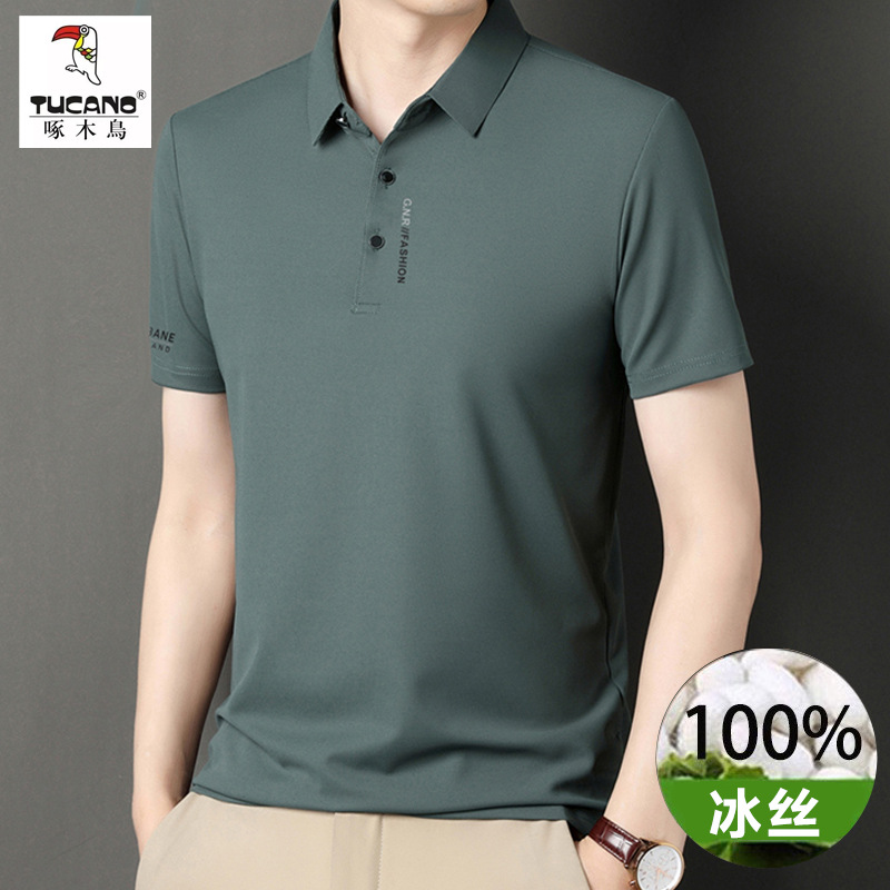 啄木鸟男士长袖t恤polo衫秋冬季休闲轻商务打底衫时尚翻领正装高清大图