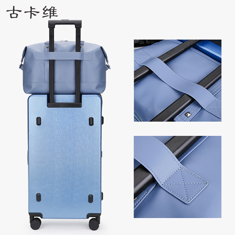古卡维 行李箱套装 黑色34寸拉链款+旅行包9261I高清大图