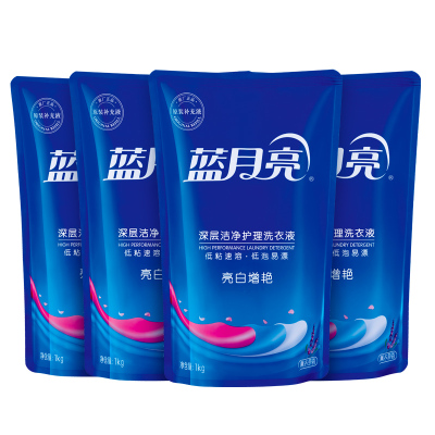 补充套装：亮白增艳薰衣草洗衣液袋装1kg*4