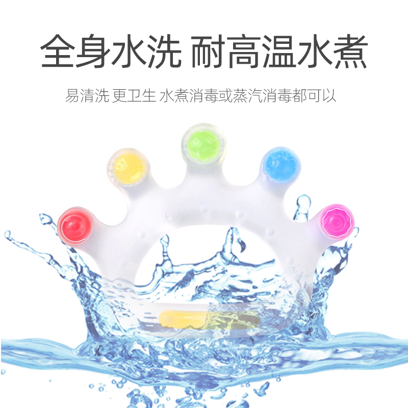 缤纷手掌牙胶 凉凉熊婴儿磨牙棒玩具宝宝硅胶手掌牙胶防吃手神器咬咬乐可吃水煮