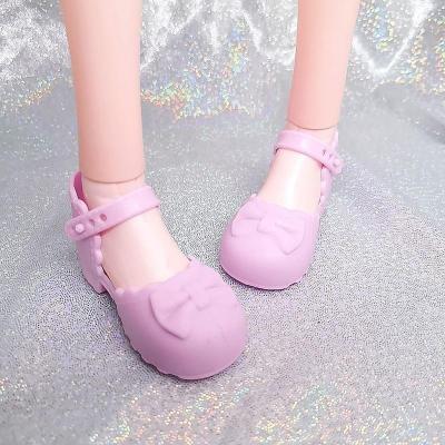 60厘米芭比娃娃鞋子bjd叶罗丽娃娃帆布鞋绣花鞋长靴高跟皮鞋配件紫色