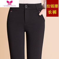 YUNWUXIN中年女裤宽松妈妈裤子高腰中老年直筒裤弹力显瘦休闲秋季西裤