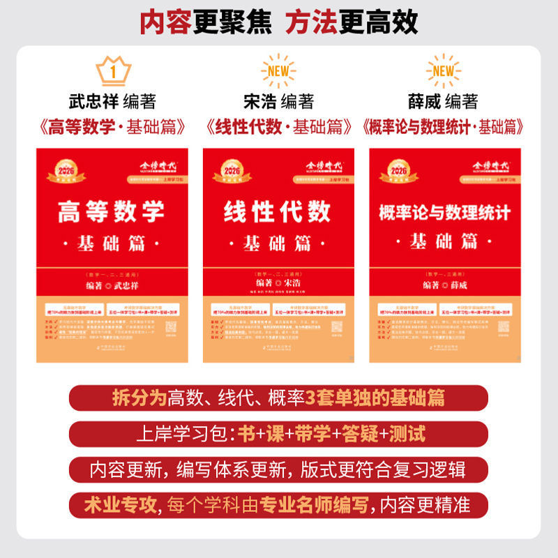 [⭐书课+赠品]2026李永乐复习全书 线代基础 [正版]武忠祥2026考研数学高等数学辅导讲义基础篇2025过关660高清大图