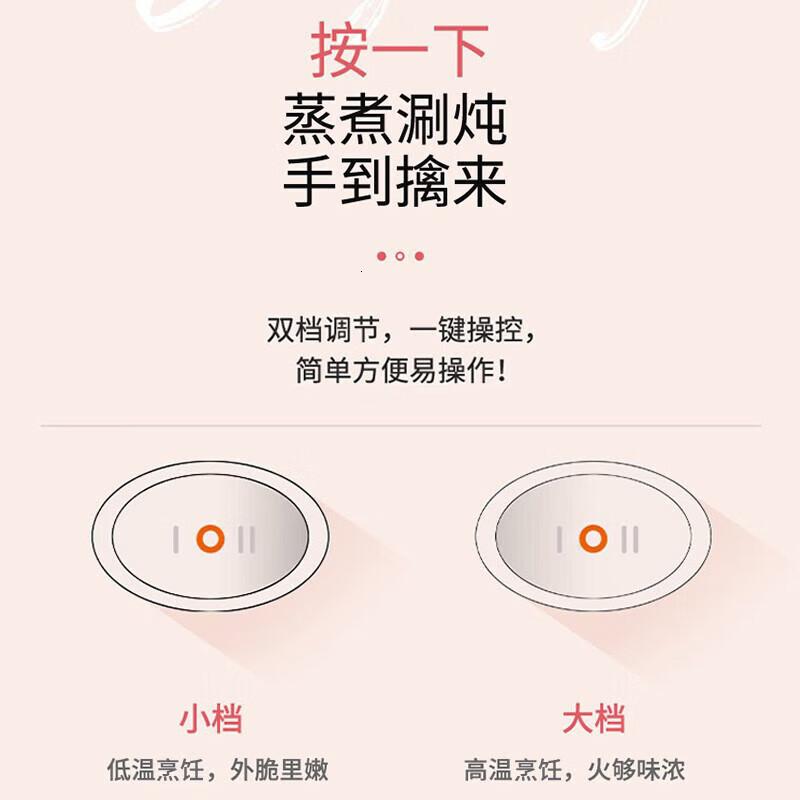 九阳(Joyoung)电饭煲宿舍学生小电锅多功能家用寝室火锅热煮面小功率小锅1-2人 HG12-GD76C(粉)高清大图