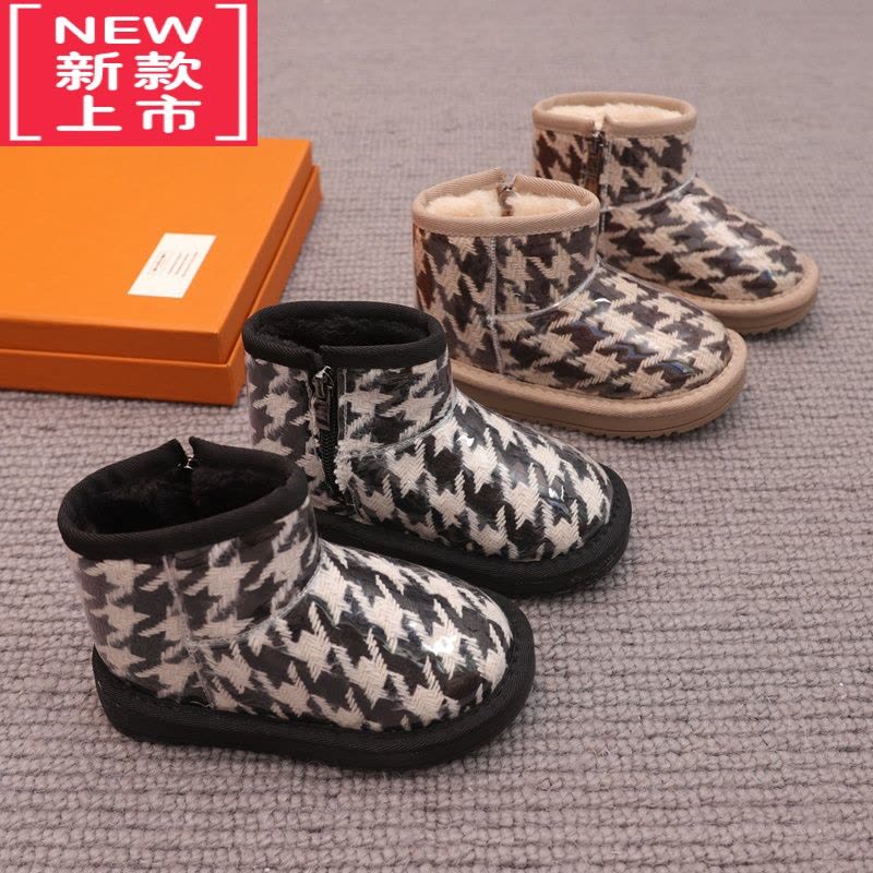 可莉允儿童雪地靴2022冬季新款男童靴子女童棉靴加绒加厚雪地棉防水防滑图片