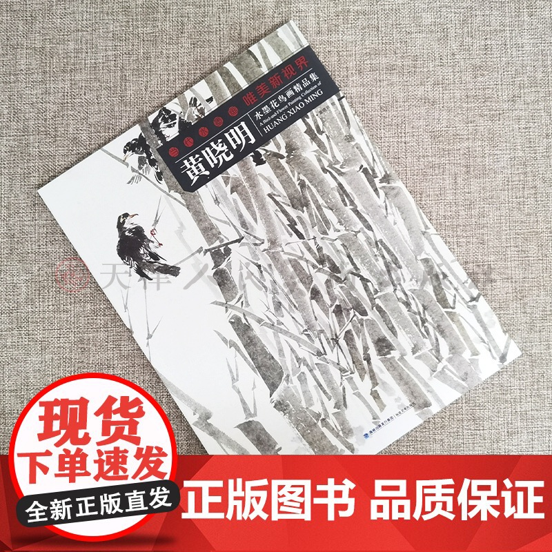 黄晓明 当代水墨画唯美新视界 /水墨花鸟画精品集/白描底稿画谱勾勒技法解析/国画花鸟水墨画临摹画册毛笔绘画入门基础教程高清大图