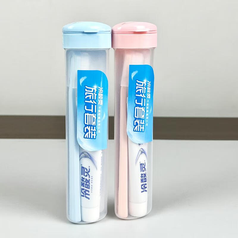 冷酸灵旅行装牙膏牙刷出差可携式成人软毛细毛清新口气旅行套组 冷酸灵旅行套组1套高清大图