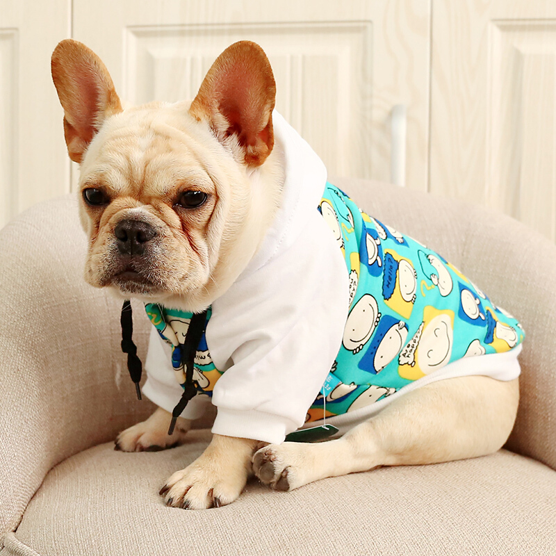 斗牛衣服法斗巴哥柯基服饰宠物狗狗秋冬胖狗中型犬衣服 天蓝色 参数