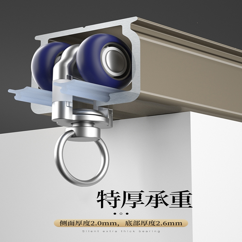 阿斯卡利铝合金加厚窗帘轨道直轨单双轨顶侧装窗帘杆滑轨导轨滑道架子