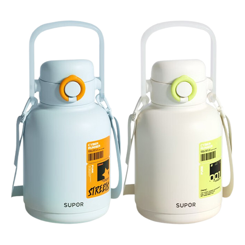 苏泊尔保温杯1000ml轻街白海滨蓝KCV10AE20(颜色随机)