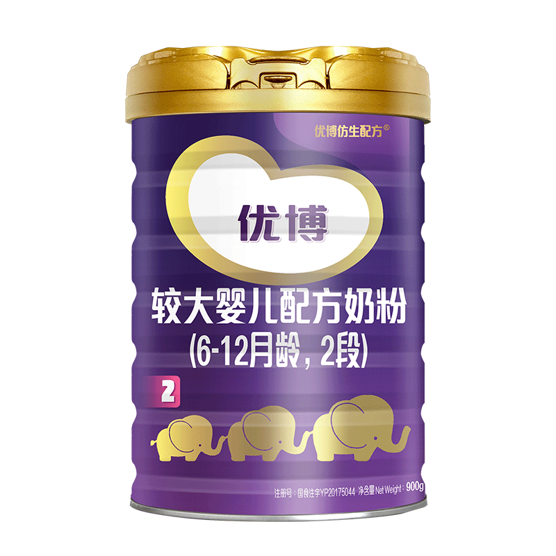 圣元(Synutra)奶粉 法国版优博2段900克罐装 婴幼儿奶粉(6-12个月婴幼儿适用)