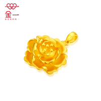 金一 足金999黄金立体玫瑰花精品女士 黄金吊坠 花朵新款送妈妈送女友(计价)ABB014