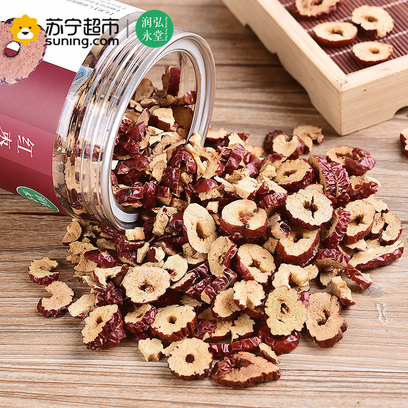 [拼购25元]润弘永堂Runhongyongtang红枣脆片 红枣切片 脱水 脆甜枣圈 香甜枣片100g/罐 保健茶饮