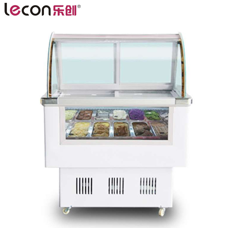 乐创(lecon) 冰激凌柜展示柜 8桶/12盒商用硬质冰淇淋展示柜雪糕柜