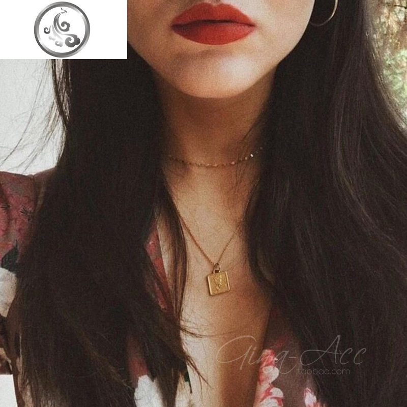 欧美S925纯银镀金ins女王伊丽莎白人像硬币圆牌吊坠项链颈链长链 JiMi