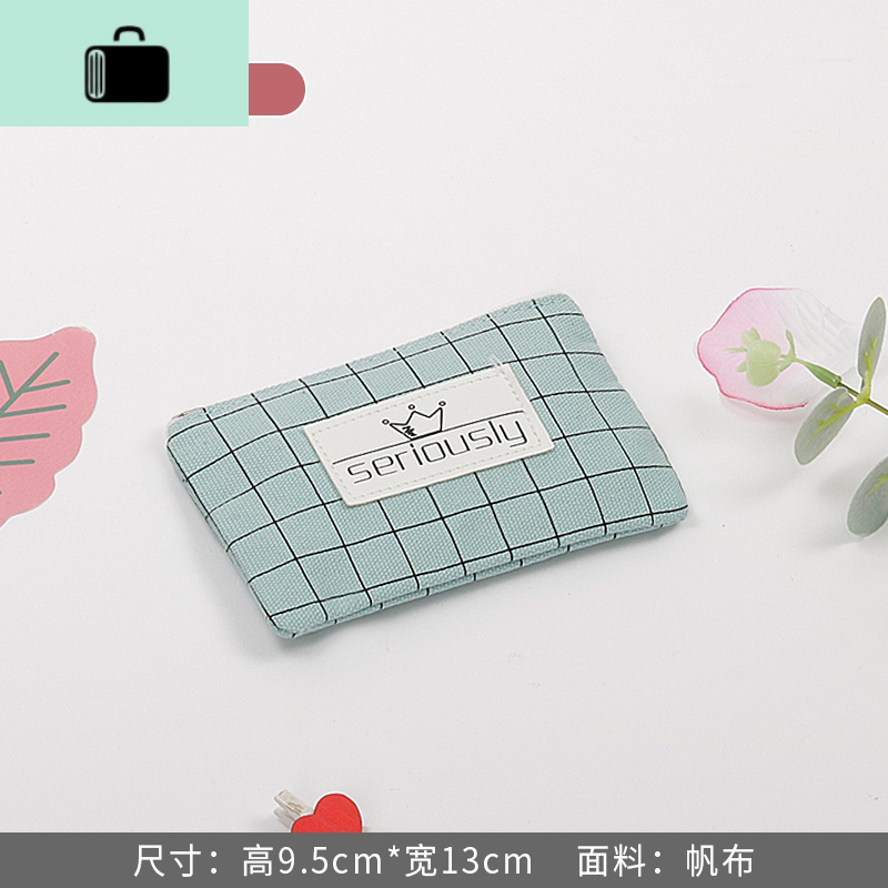 零钱包女学生ins风简约布艺硬币钥匙化妆包日系帆布大容量零钱袋NEW LAKE